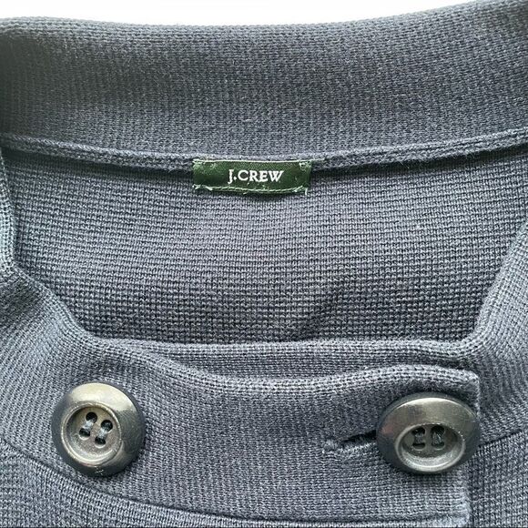J. CREW DOUBLE BREASTED KNITTED COAT , SWEATER, w/ belt in navy blue sz S/M - Picture 7 of 9